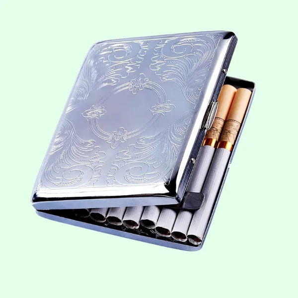 Custom Engraved Silver Cigarette Case