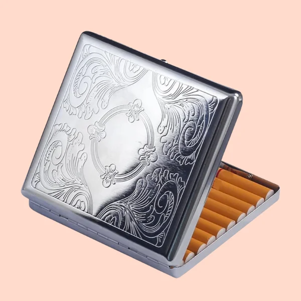 Custom Engraved Silver Cigarette Case