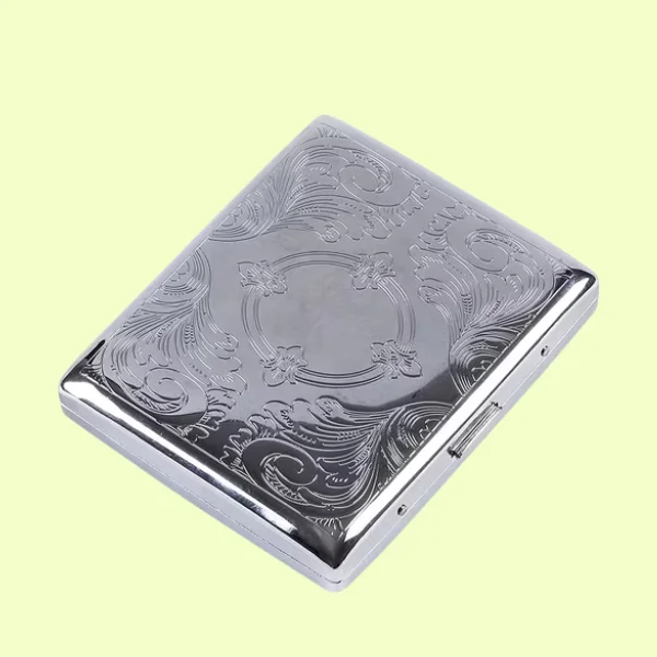 Custom Engraved Silver Cigarette Case