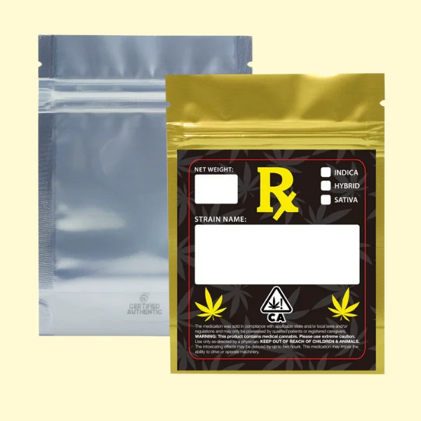 Custom Printed mylar bag 4.5x7x2.5 inches