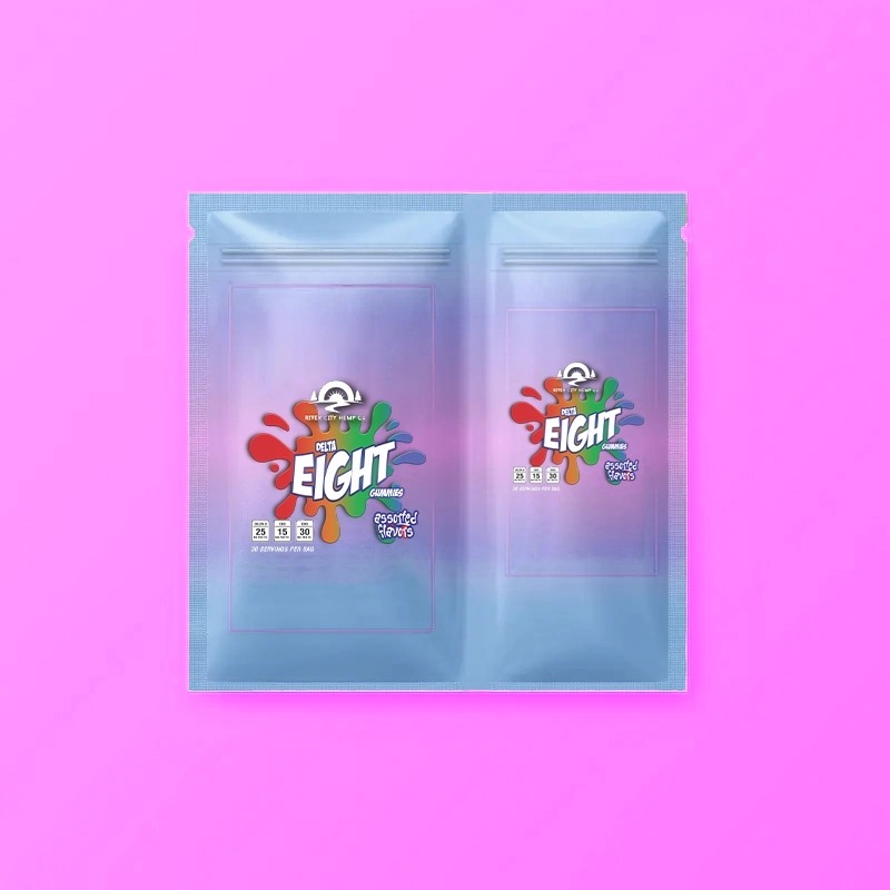Dual Compartment Custom Mylar Bags  4.25 x 5  - (1/8 oz)