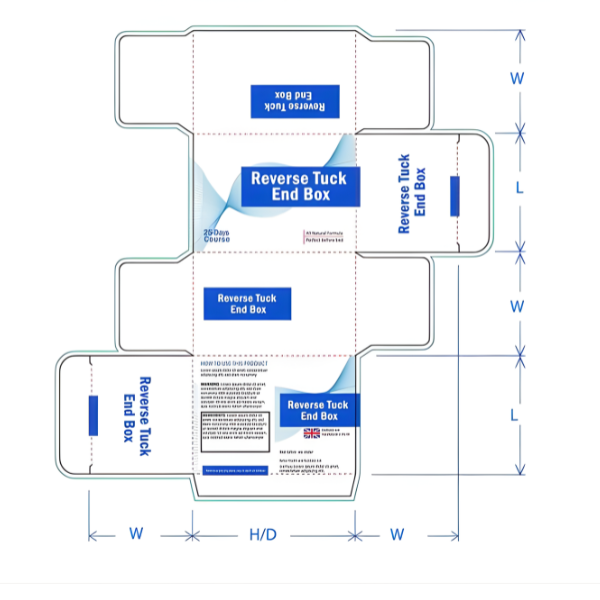 Custom Reverse End Box Template - Packaging Forest LLC