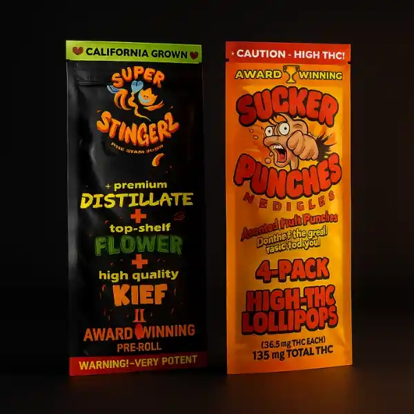 Custom Printed 2.5x6” Pre Roll Mylar Bags