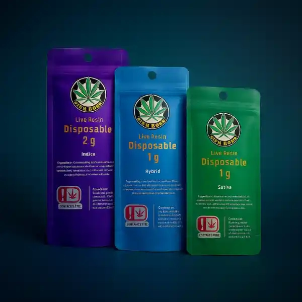 Custom Printed 2.2x4.5" Vape Cartridge Mylar Bags