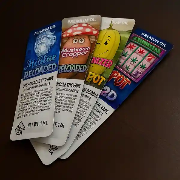 Custom Printed 2.2x4.5" Vape Cartridge Mylar Bags