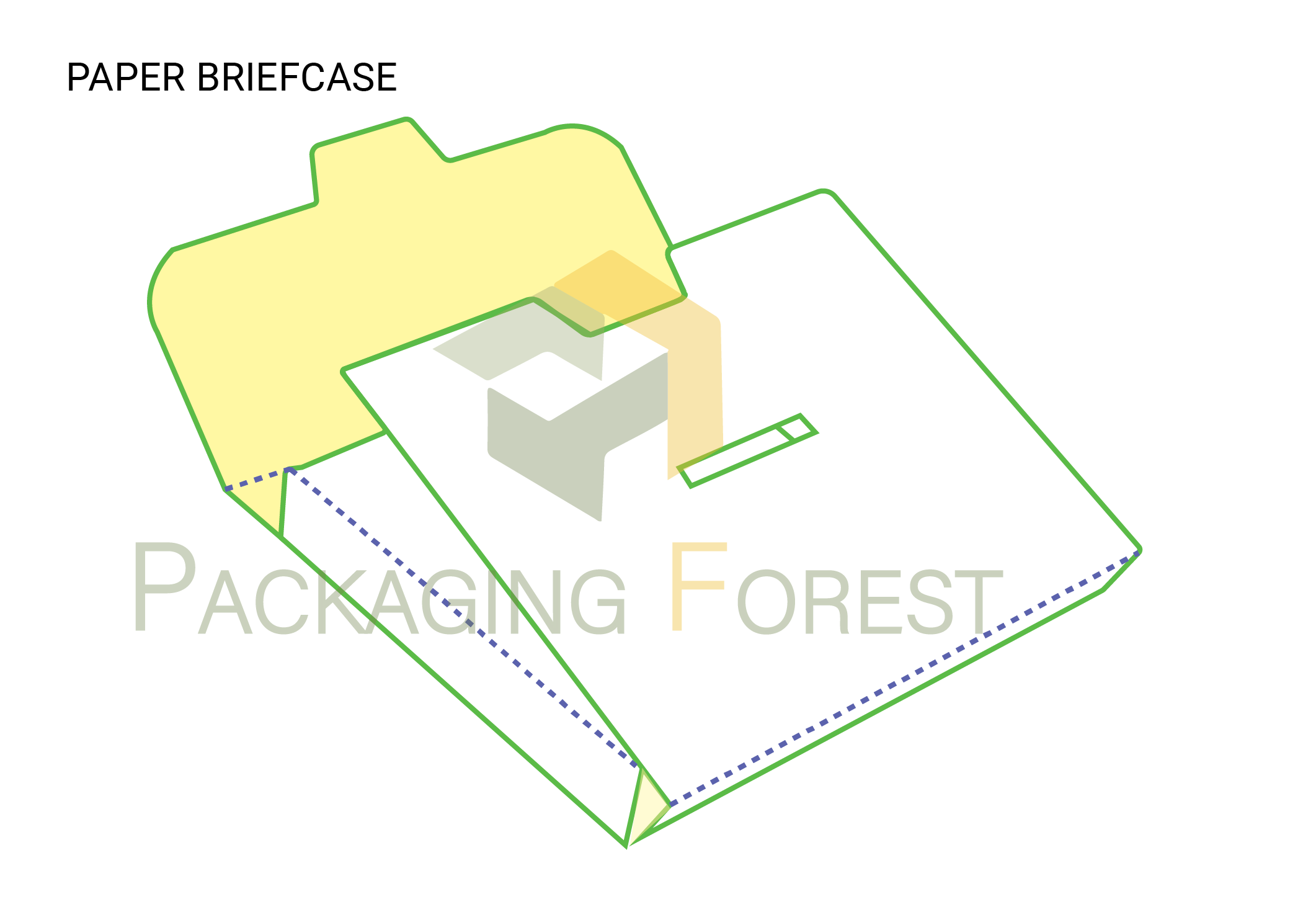 Custom Paper Briefcase Packaging Template Packaging Forest LLC