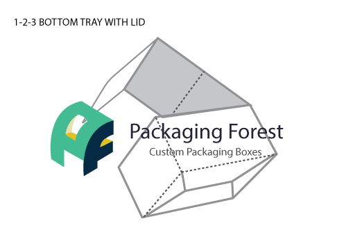 1 2 3 Bottom Tray with Lid Box Template
