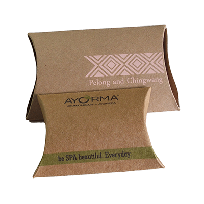 Custom Kraft Paper Gift Pillow Boxes